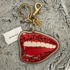 Coach X Tom Wesselmann Lips Bag Charm Keychain NWT